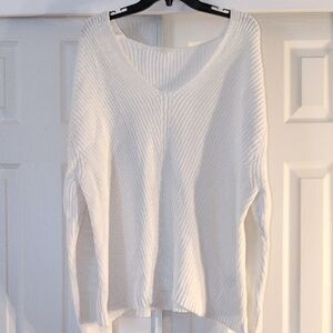Oversized White Knit Women's Sweater